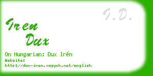 iren dux business card