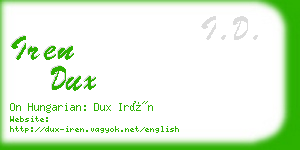 iren dux business card